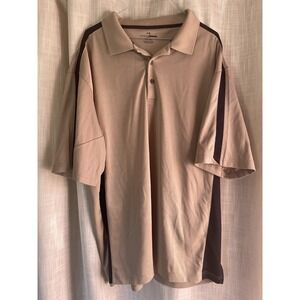 GRAND SLAM Men's Golf Polo Shirt Size XXL Tan and Black Minimalist Preppy Sport